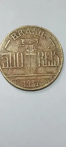 Lote Com 2 Moedas Antigas De 500 Réis (1937 e 1939) Muito Bem Conservadas