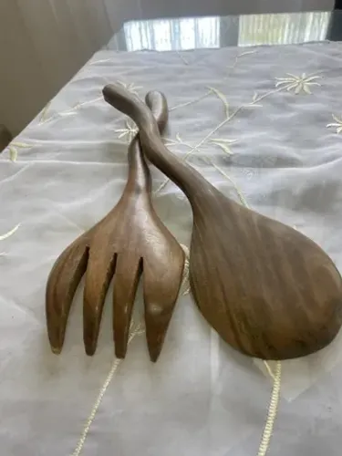 Garfo e colher de madeira original Argentinos