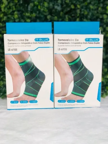 Tornozeleira de compressão ortopédica faixa dupla 