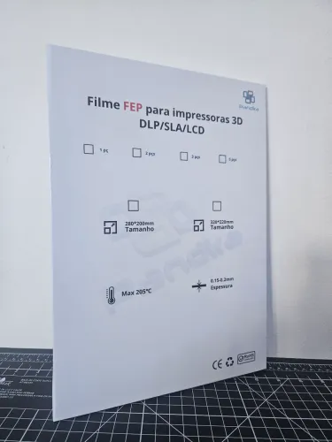 Filme fep 280x200mm para impressora 3d sla/dlp/lcd (2 peças)