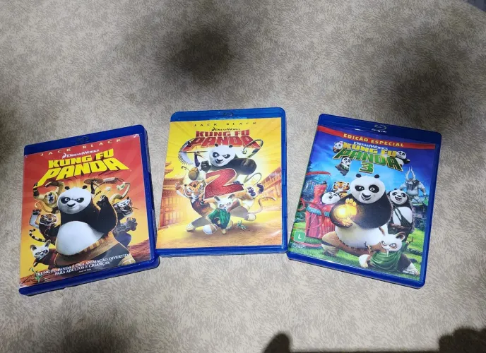 Blu-ray Kung Fu Panda Coleção 1 2 & 3 Veja As Fotos Do Primeiro, Todos Funcionando