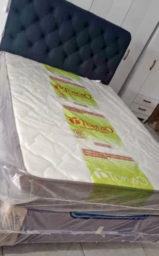 Cama Box com Colchão Topázio e cabeceira