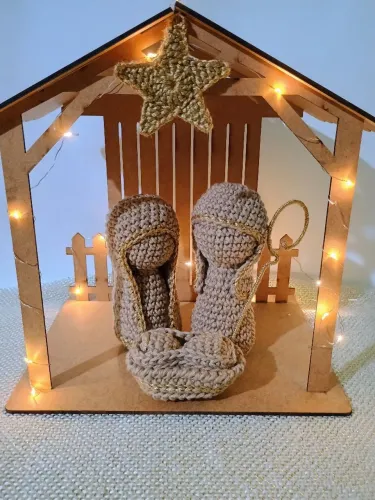 Presépio de Natal em Crochê Artesanal