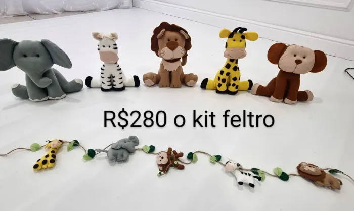 Kit safari em Feltro - Decoração Infantil