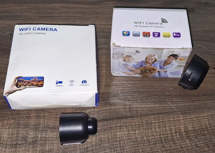 Kit 2 mini câmeras wi-fi entrada cartão sd 