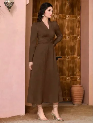 Vestido longo Marrom (usado 1 vez)