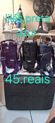 Bolsa para garrafa Preta e Azul e lilás apenas 45.reais