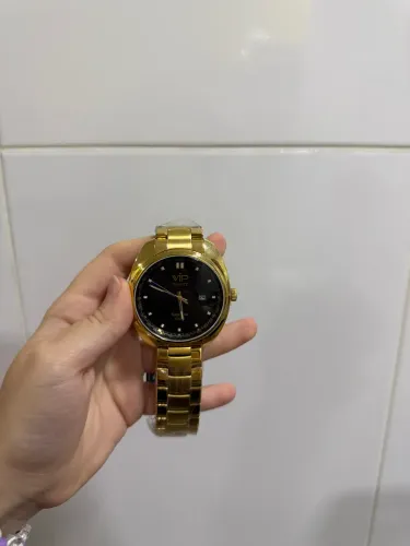 Relógio vip dourado amarelo