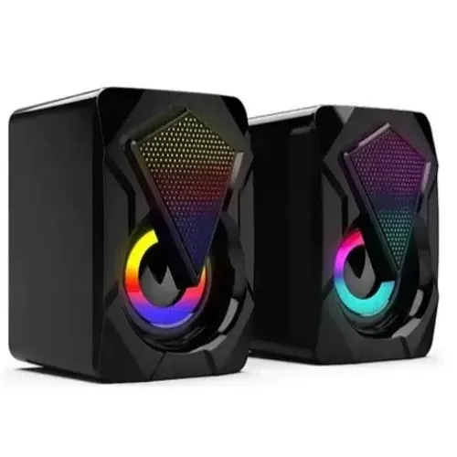 Caixa de som Pc Gamer Com Luz RGB Estéreo 2.0 Para PC Notebook Tv