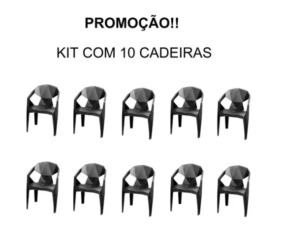 Kit com 10 Cadeiras Design Moderno - Promoção!