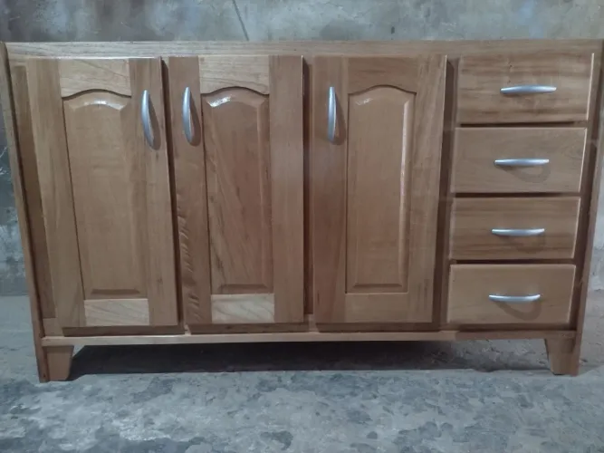 JR Móveis - Balcão de pia 1.50cm , Madeira Cedro 