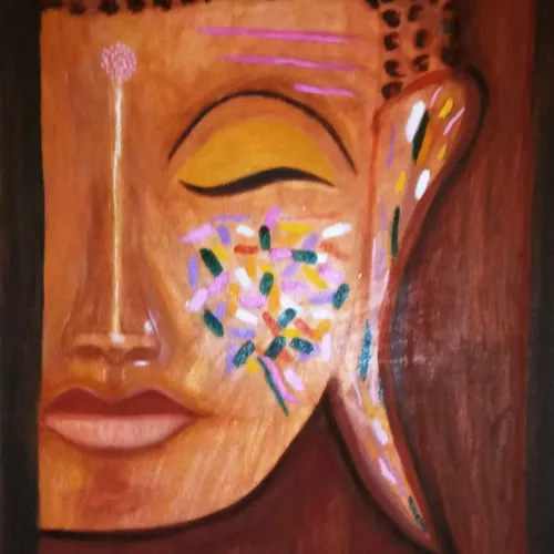 Pintura Acrílica de Buda da Terra /em papel