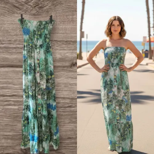 Vestido longo estampado