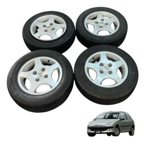 Jogo De Rodas Aro 14 Peugeot 206 2004 2006 Original