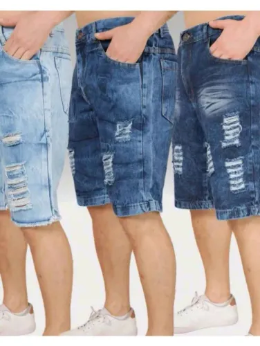 Bermudas Jeans Rasgadinhas 