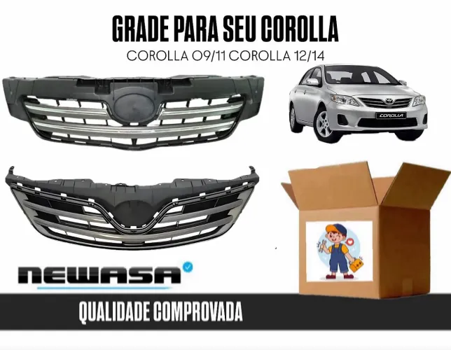 GRADE RADIADOR COROLLA 2009/11 2012/2014 QUALIDADE TOP