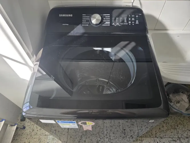 Máquina de lavar samsung 23kg digital inverter preta wa23b