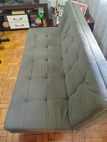 Sofá-cama 3 Lugares Reclinável Grafite | Muito Conservado