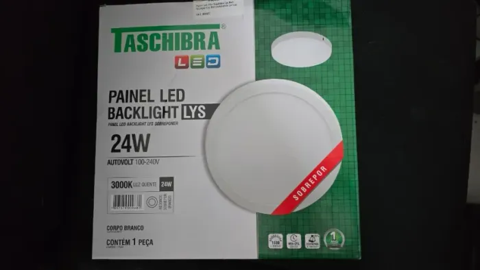 Painel Led Taschibra Lys 24w BiVolt Redondo Luz quente 3000k