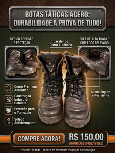 Bota Coturno Acero