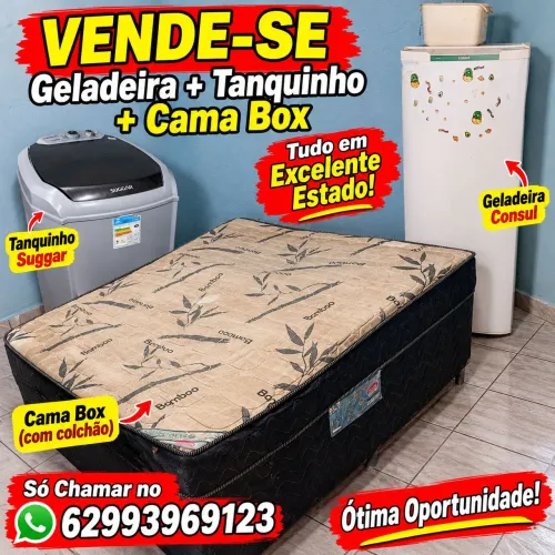 Vendo Cama Box, Geladeira, Tanquinho 20Kilos