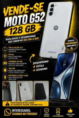Moto G52 128gb tela incel
