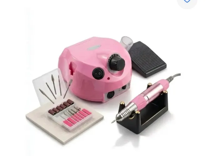 Lixadeira Motor Porquinho Rosa 50.000RPM Nail Drill Profissional para Unha Gel Bivolt 