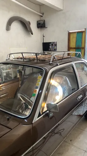 Bagageiro de Teto Vintage (Rack de Época) - Madeira e Cromo - p/ Carros com Calha