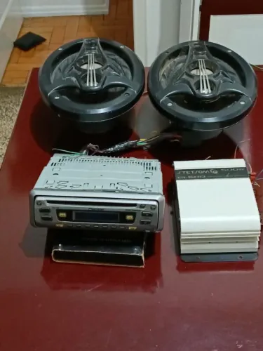 Aparelho de CD para automóvel, 1 módulo 500w com 2 auto falantes 6x9