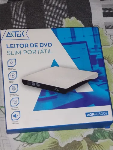 LEITOR DE DVD SLIM PORTÁTIL ATEK AGR-G3001.