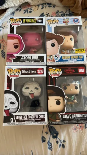 Funko pop (lote reservado) Steve St, Ghostface cheek Eve Invincible, Woody With Fork