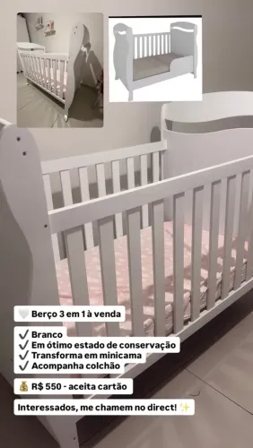 Vendo berço seminovo 3 em 1