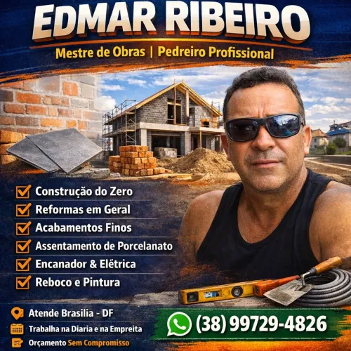 ? PEDREIRO PROFISSIONAL EM BRASÍLIA DF - ORÇAMENTO SEM COMPROMISSO