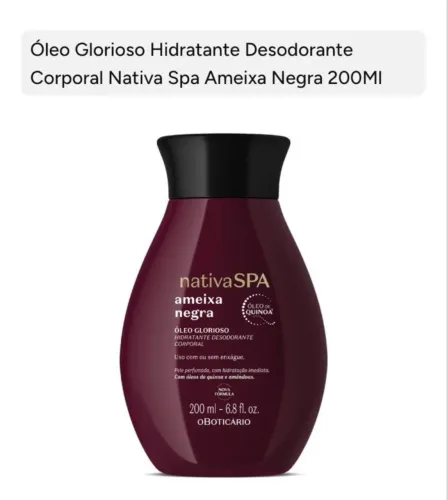 Óleo Glorioso Hidratante Corporal Nativa Spa Ameixa 200ml Boticário