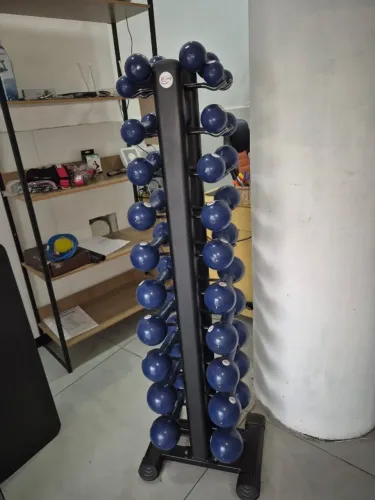 Torre de halteres emborrachados bola 1kg a 10kg + torre