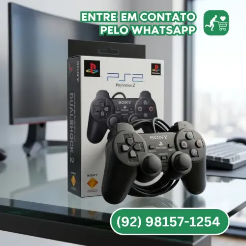 Controle Ps2 Com Fio Manete Joystick Playstation 2