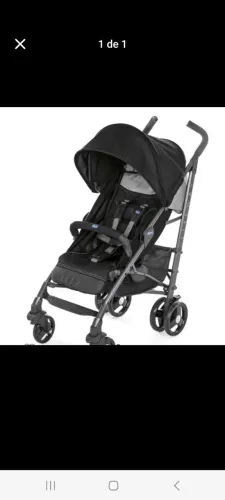 Carrinho Chicco lite Way Jet Black guarda chuva