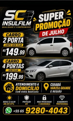 APLICAÇÃO DE INSULFILM...AGENDE SEU HORÁRIO