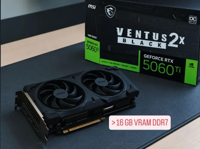 MSI GeForce RTX 5060 Ti Ventus 2X OC Black Plus 16GB GDDR7 | Nova