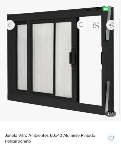 Janela Vitro Banheiro 60x40 Alumínio Preto Fosco - Nova na caixa