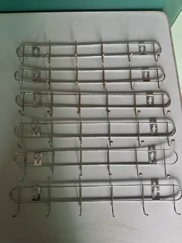 KIT 6 Suportes Cabideiro de Parede com 6 Ganchos Inox