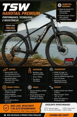 Linda e Conservadíssima Bicicleta Bike TSW Yukon GX 29x19
