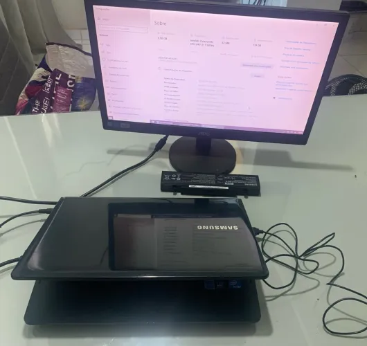 Notebook e monitor 18,5 polegadas 60 hz