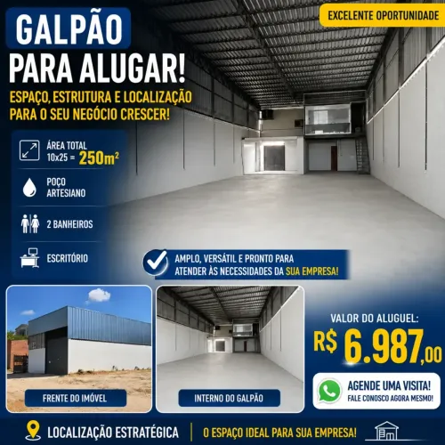 GALPÃO 250M² PARA LOCAÇÃO MANAUS/AM