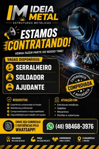 Vaga Soldador Serralheiro 