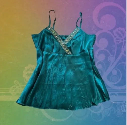 Blusa azul de alça