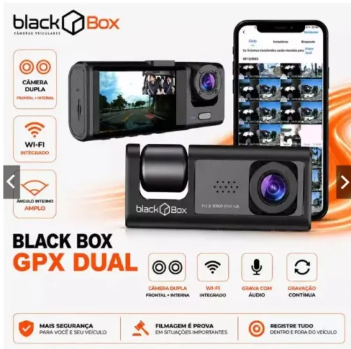 Black Box - Câmera Veícular Dupla Interna (Automotiva Carro UBER etc)