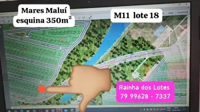 Condomínio Mares do Malui - Excelente lote de esquina posição Leste TERRENO GRANDE -Rainha