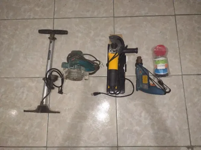 Makita furadeira Esmerilhadeira e bomba de pneus Tramontina