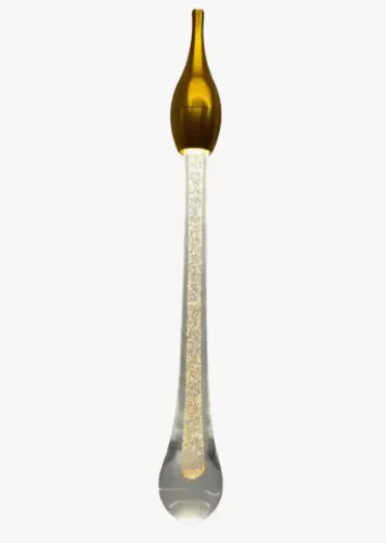 Luminária Pendente Gota Cristal Bolhas Led Integrado Estrutura Dourado